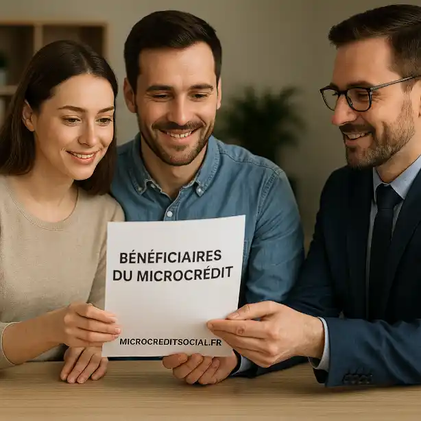 Personnes de profils variés réunies autour du microcrédit social accompagné