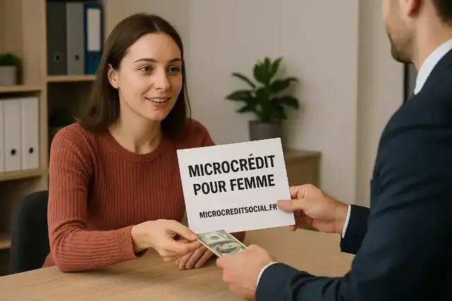 Créatrice d'entreprise dans son atelier après l'obtention d'un microcrédit