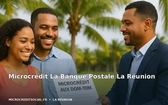 Cliente d'un bureau de poste réunionnais préparant un dossier de microcrédit