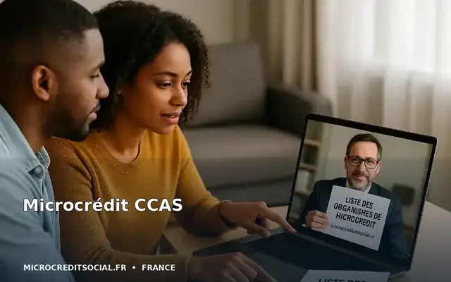 Accueil d'un centre communal d'action sociale recevant un demandeur de microcrédit