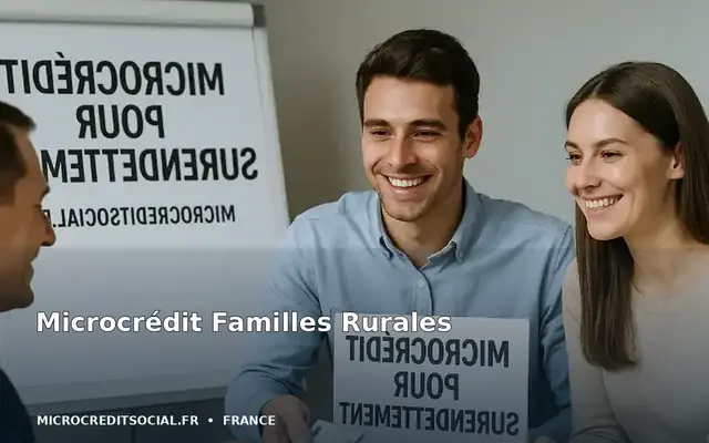 Bénévole Familles Rurales aidant une famille à préparer un dossier de microcrédit