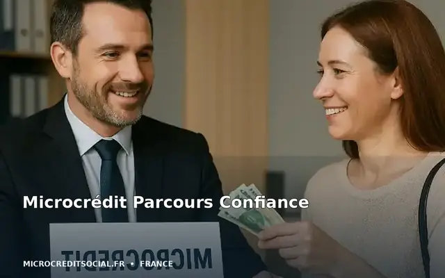 Conseillère Parcours Confiance étudiant un budget avec une demandeuse de microcrédit