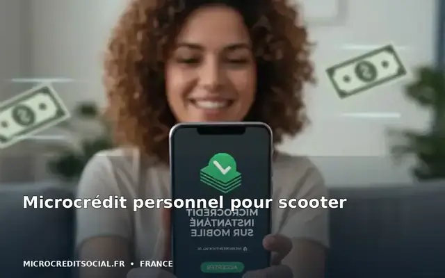 Jeune salarié casqué garant son scooter devant une zone d'activités