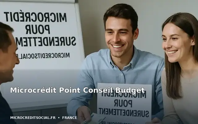Conseiller d'un Point conseil budget analysant des relevés de compte avec une habitante