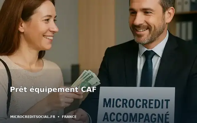 Parent installant un ordinateur et des meubles financés par un prêt CAF