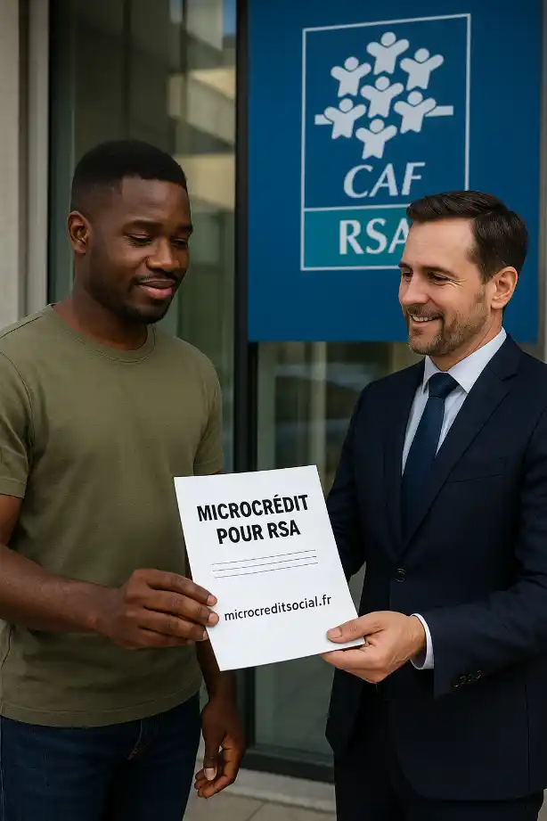 Allocataire du RSA calculant son budget avant une demande de microcrédit