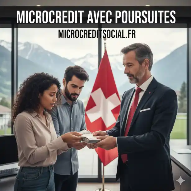 Personne consultant son extrait du registre des poursuites avec une conseillère