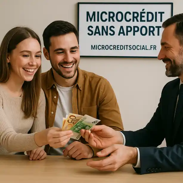 Jeune femme présentant son projet d'atelier à un conseiller en financement